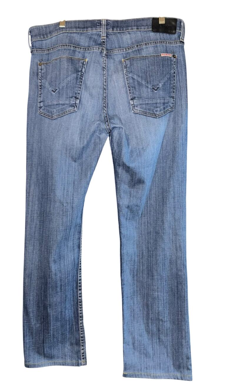 Hudson Byron Five Pocket Straight Jeans Men's 34"x30" Distressed Button Fly